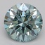 1.02 Ct. Fancy Vivid Bluish Green Round Lab Grown Diamond