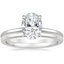 18K White Gold Flower Petal Diamond Ring with Petite Comfort Fit Wedding Ring