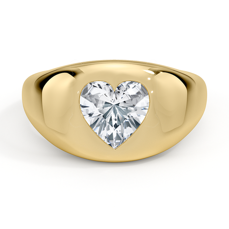 Flush Set Solitaire Diamond Dome Ring