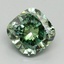 1.62 Ct. Fancy Vivid Green Cushion Lab Grown Diamond