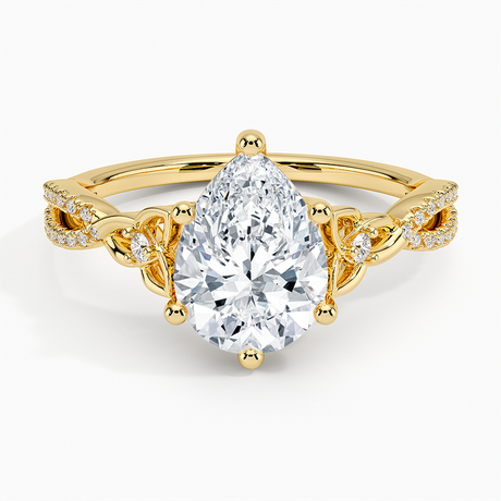 18K Yellow Gold Luxe Celtic Love Knot Diamond Ring
