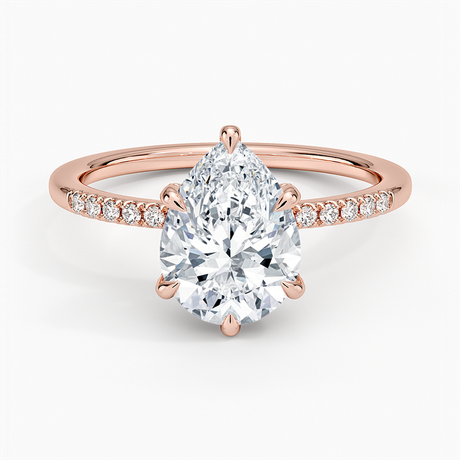 14K Rose Gold Viviana One-Quarter Coverage Diamond Ring