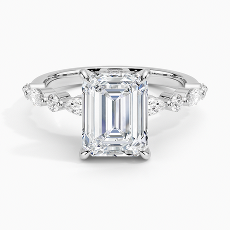 Round and Marquise Engagement Ring