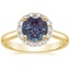 18K Yellow Gold Lotus Flower Halo Diamond Ring (1/4 ct. tw.), smalltop view