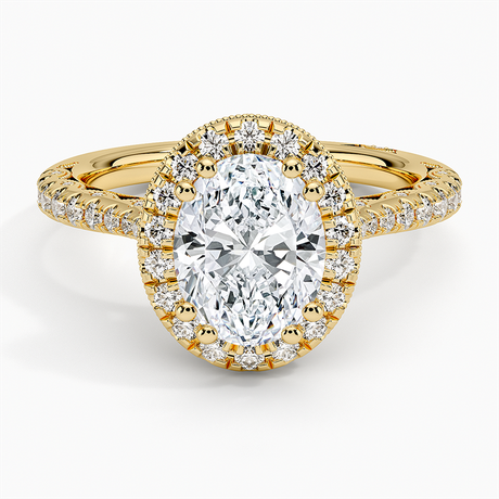 18K Yellow Gold Tacori Petite Crescent Bloom Diamond Ring