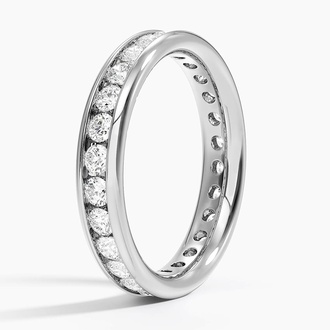 Channel Set Round Eternity Lab Diamond Ring in Platinum