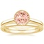 18K Yellow Gold Margot Ring with Petite Comfort Fit Wedding Ring