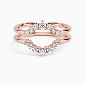 Aria Nested Contoured Diamond Ring Stack (1/3 ct. tw.) in 18K Rose Gold