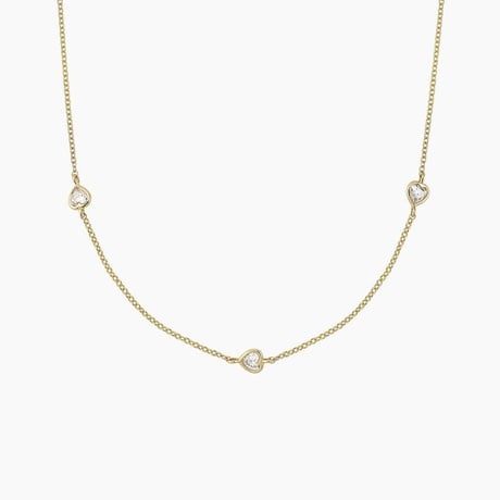 Bezel Heart Shaped Lab Diamond Station Necklace (1/2 ct. tw.)