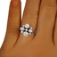 The Jovita Ring, smallzoomed in top view on a hand