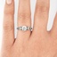 The Cressida Ring, smalltop view on a hand