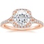 14K Rose Gold Joy Half-Coverage Diamond Ring, smalltop view