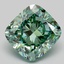 7.00 Ct. Fancy Vivid Green Cushion Lab Grown Diamond