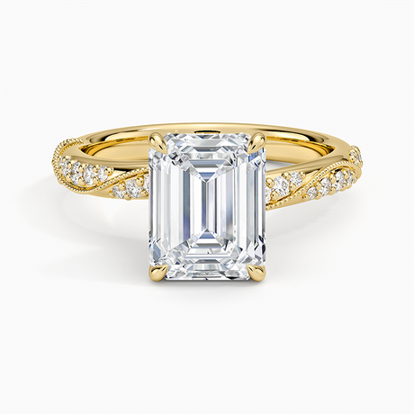 18K Yellow Gold Camellia Hidden Accent 2.5mm Diamond Ring