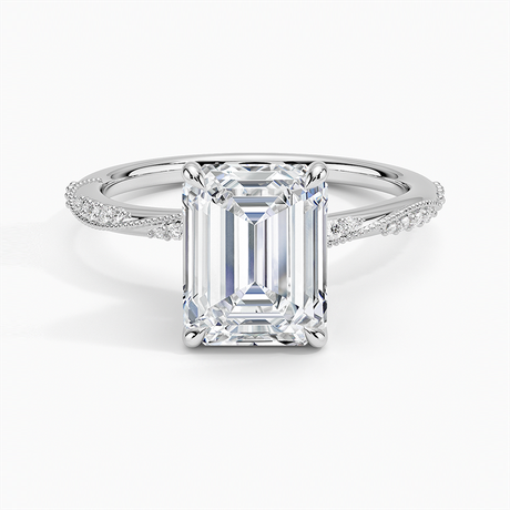 Platinum Camellia Hidden Accent 1.5mm Diamond Ring