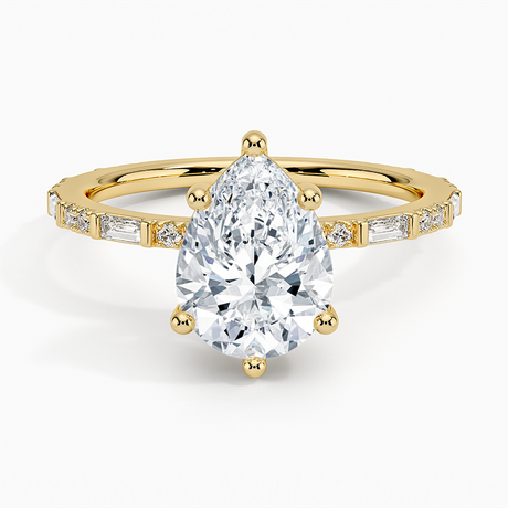Luz Baguette and Round Diamond Ring