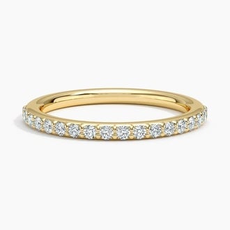 Petite Shared Prong Half Coverage Lab Diamond Ring (1/4 ct. tw.) in 18K Yellow Gold