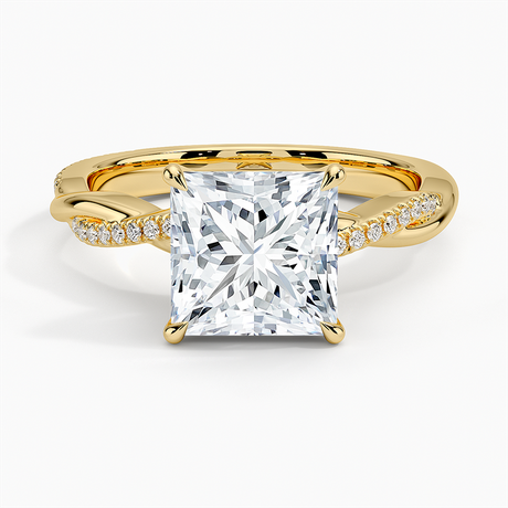 18K Yellow Gold Petite Twisted Vine Diamond Ring (1/8 ct. tw.)