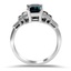 Emerald Cut Sapphire and Diamond Baguette Ring, smallside view
