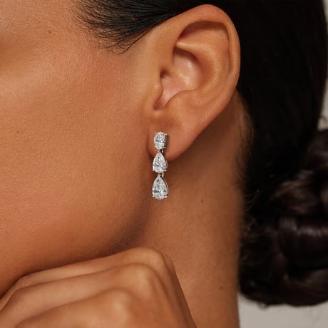 Tatiana Pear and Oval Diamond Drop Earrings