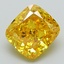 3.04 Ct. Fancy Vivid Yellow Cushion Lab Grown Diamond