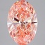 2.50 Ct. Fancy Vivid Orangy Pink Oval Lab Grown Diamond
