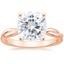 14K Rose Gold Twisted Vine Solitaire Ring, smalltop view