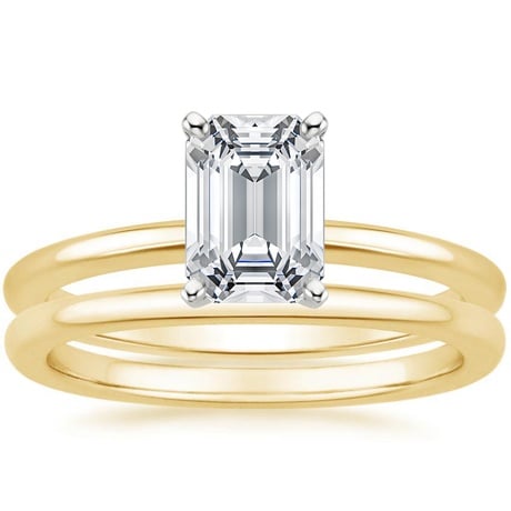 18K Yellow Gold Four-Prong Petite Comfort Fit Bridal Set