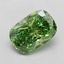 0.99 Ct. Fancy Vivid  Green Cushion Lab Grown Diamond