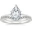 18K White Gold Petite Secret Halo Diamond Ring with Flair Diamond Ring (1/6 ct. tw.)