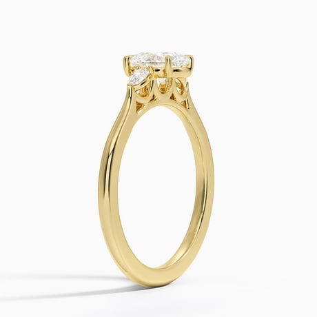 Three Stone Pear Engagement Ring - Aria