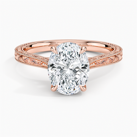 14K Rose Gold Elsie Engraved Ring