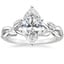 18K White Gold Budding Willow Solitaire Ring, smalltop view