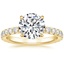 18K Yellow Gold Olympia Three-Quarter Coverage Diamond Ring, smalltop view