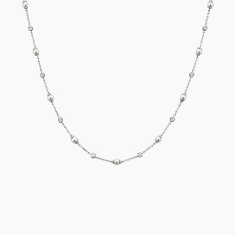 Athena Premium Akoya Cultured Pearl and Diamond Strand Necklace - Brilliant Earth