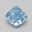 0.91 Ct. Fancy Vivid Blue Cushion Lab Grown Diamond