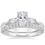 18K White Gold Simply Tacori Three Stone Marquise Diamond Ring with Tacori Petite Crescent Diamond Ring (1/4 ct. tw.)