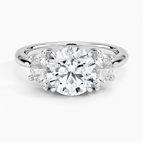 Platinum Half Moon Three Stone Diamond Ring (1/2 ct. tw.)