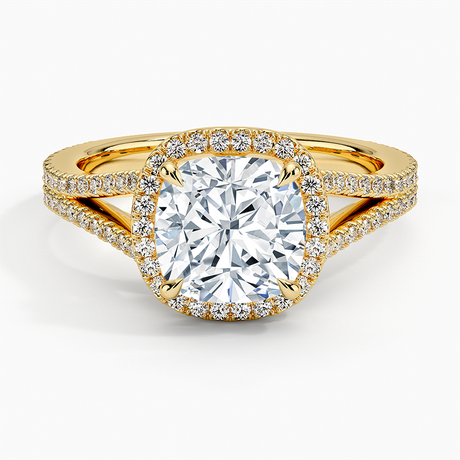 18K Yellow Gold Fortuna Halo Diamond Ring (1/2 ct. tw.)