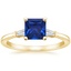 18K Yellow Gold Tapered Baguette Three Stone Diamond Ring, smalltop view