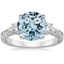 18K White Gold Antique Scroll Engraved Three Stone Diamond Ring (1/3 ct. tw.), smalltop view