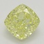 0.90 Ct. Fancy Intense Yellow Cushion Diamond