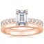 14K Rose Gold Olympia Diamond Ring with 2mm Comfort Fit Wedding Ring