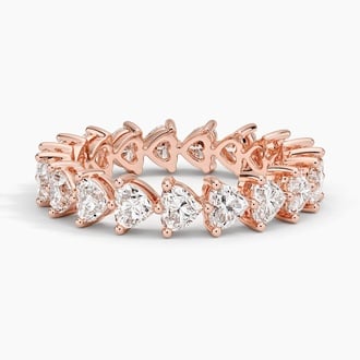 Heart Shaped Eternity Lab Diamond Ring (2 ct. tw.) in 14K Rose Gold