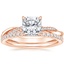 14K Rose Gold Petite Twisted Vine Hidden Halo Diamond Ring with Luxe Ballad Diamond Ring (1/4 ct. tw.)