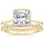 18K Yellow Gold Petite Luna Bezel Ring with Versailles Diamond Ring (3/8 ct. tw.)