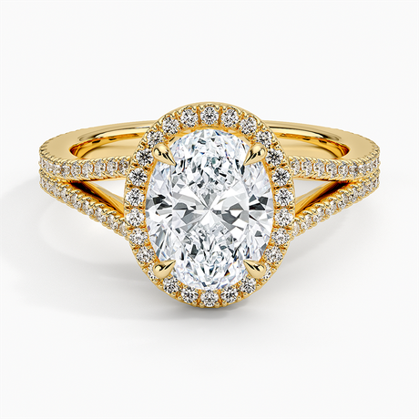 18K Yellow Gold Fortuna Halo Diamond Ring (1/2 ct. tw.)