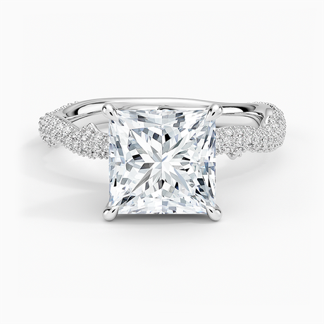18K White Gold Rose Thorn Diamond Ring