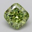 2.52 Ct. Fancy Vivid  Green Cushion Lab Grown Diamond