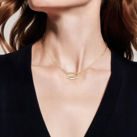 16 in. Belcher Carabiner Paperclip Chain Charm Necklace